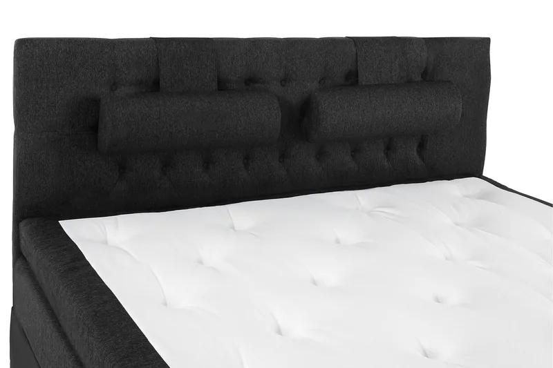Lucky Komplett Sängpaket 160x200 Latex Diamant - Nackkudde Stor Svart/Grå/PU - Möbler - Sovrum - Sängar - Kontinentalsängar