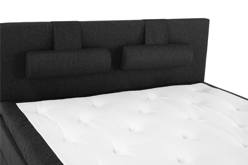 Lucky Komplett Sängpaket 160x200 Latex Slät - Nackkudde Stor Svart/Grå/PU - Möbler - Sovrum - Sängar - Kontinentalsängar