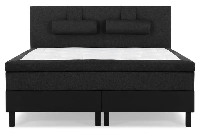 Lucky Komplett Sängpaket 160x200 Latex Slät - Nackkudde Stor Svart/Grå/PU - Möbler - Sovrum - Sängar - Kontinentalsängar