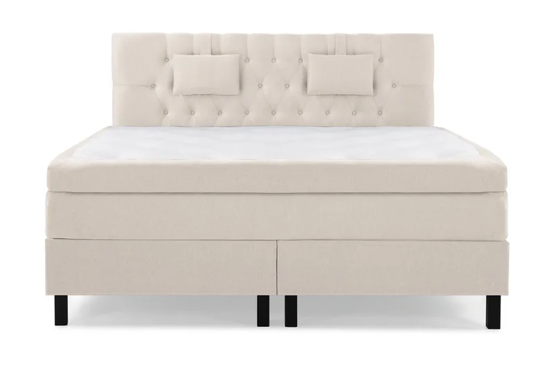 Lucky Komplett Sängpaket 160x200 Memory Diamant Sänggavel, Nackkudde Liten Beige