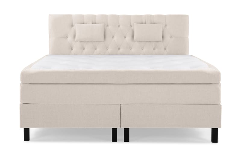 Lucky Komplett Sängpaket 160x200 Memory Diamant Sänggavel, Nackkudde Liten Beige