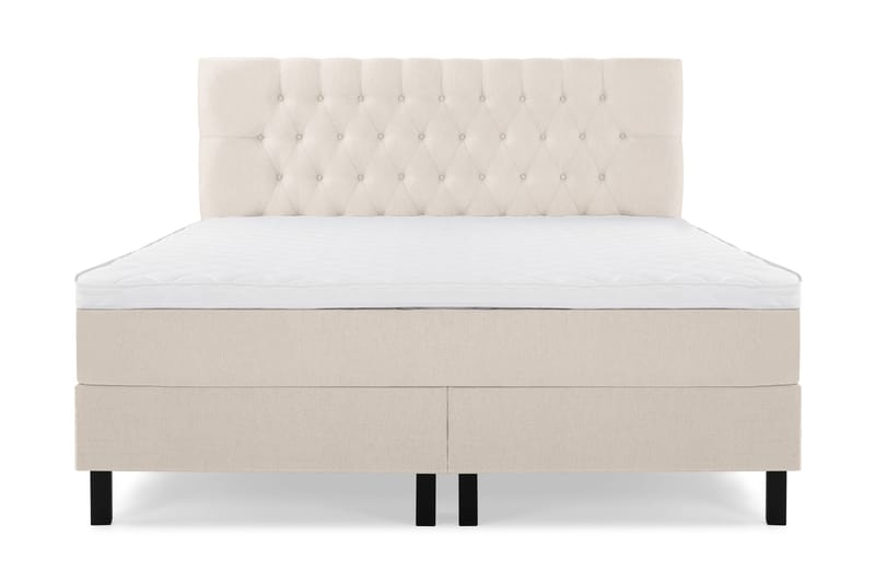 Lucky Komplett Sängpaket 160x200 Skum Diamant Sänggavel - Beige - Möbler - Sovrum - Sängar - Kontinentalsängar