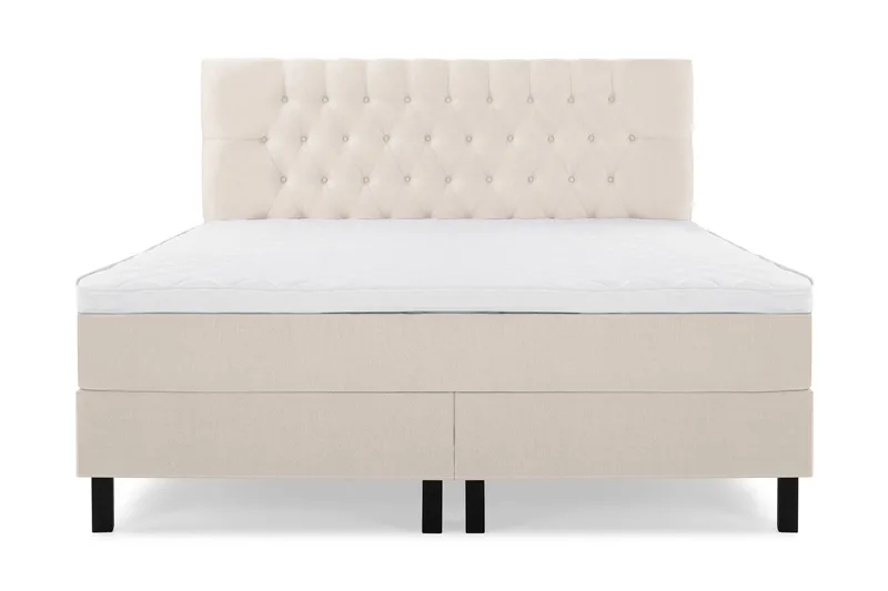 Lucky Komplett Sängpaket 160x200 Skum Diamant Sänggavel - Beige - Möbler - Sovrum - Sängar - Kontinentalsängar