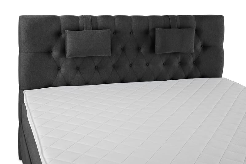 Lucky Komplett Sängpaket 160x200 Skum Diamant Sänggavel - Nackkudde Liten Svart/Grå - Möbler - Sovrum - Sängar - Kontinentalsängar