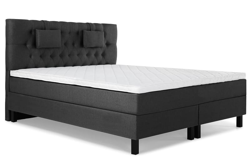 Lucky Komplett Sängpaket 160x200 Skum Diamant Sänggavel - Nackkudde Liten Svart/Grå - Möbler - Sovrum - Sängar - Kontinentalsängar