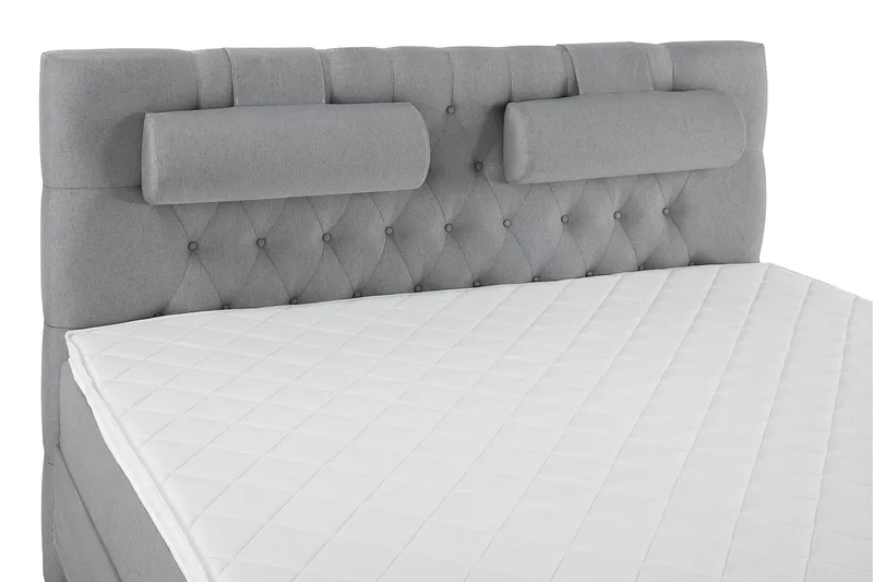Lucky Komplett Sängpaket 160x200 Skum Diamant Sänggavel - Nackkudde Stor Mellangrå - Möbler - Sovrum - Sängar - Kontinentalsängar