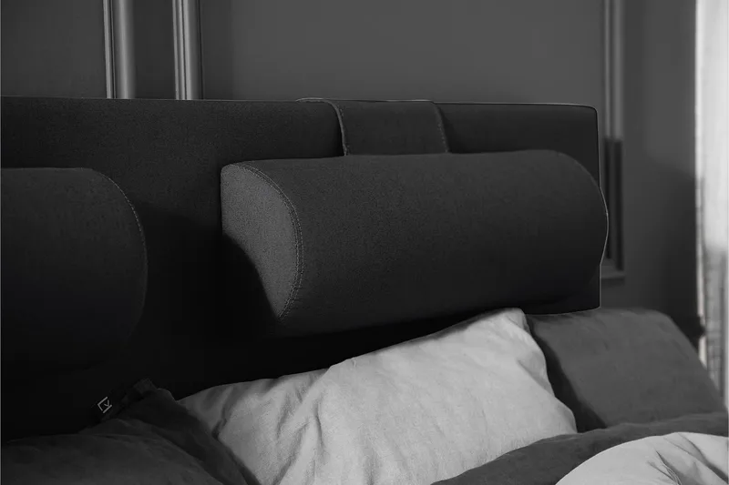 Lucky Komplett Sängpaket 160x200 Skum Slät - Nackkudde Stor Svart/Grå - Möbler - Sovrum - Sängar - Kontinentalsängar