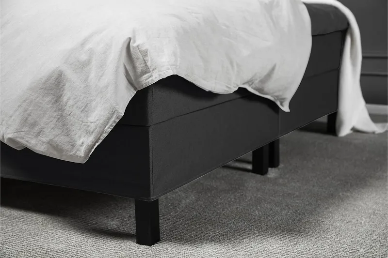 Lucky Komplett Sängpaket 160x200 Skum Slät - Nackkudde Stor Svart/Grå - Möbler - Sovrum - Sängar - Kontinentalsängar