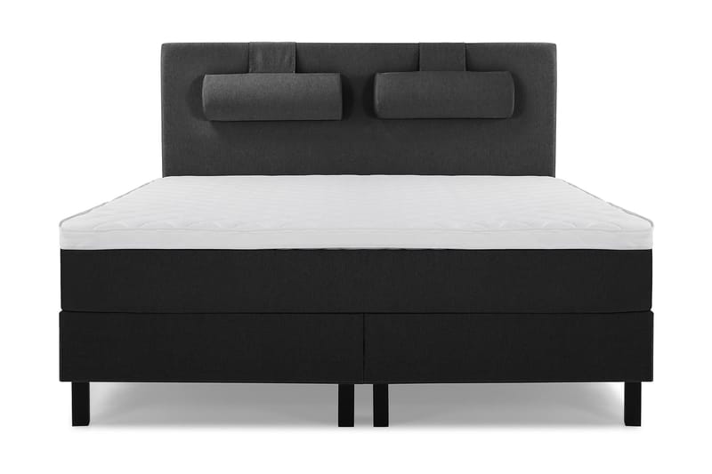 Lucky Komplett Sängpaket 160x200 Skum Slät - Nackkudde Stor Svart/Grå - Möbler - Sovrum - Sängar - Kontinentalsängar