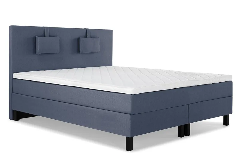 Lucky Komplett Sängpaket 160x200 Skum Slät Sänggavel - Nackkudde Liten Mörkblå - Möbler - Sovrum - Sängar - Kontinentalsängar