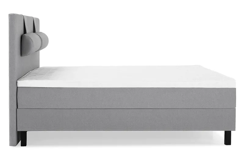 Lucky Komplett Sängpaket 160x200 Skum Slät Sänggavel - Nackkudde Stor Mellangrå - Möbler - Sovrum - Sängar - Kontinentalsängar
