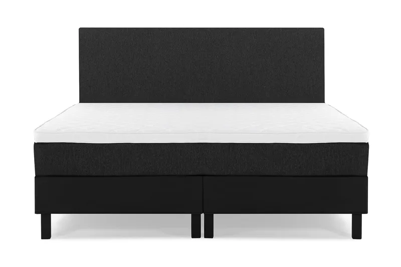 Lucky Komplett Sängpaket 160x200 Skum Slät - Svart/Grå/PU - Möbler - Sovrum - Sängar - Kontinentalsängar
