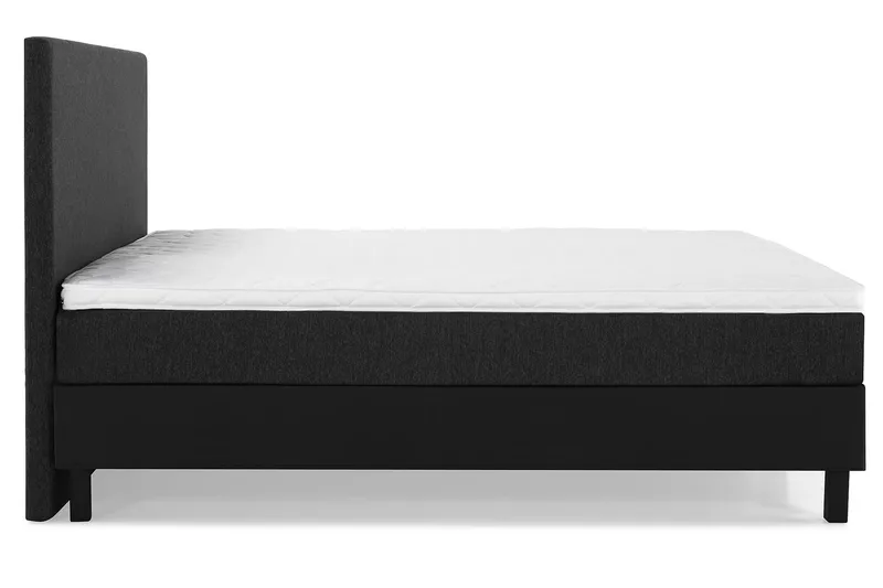 Lucky Komplett Sängpaket 160x200 Skum Slät - Svart/Grå/PU - Möbler - Sovrum - Sängar - Kontinentalsängar