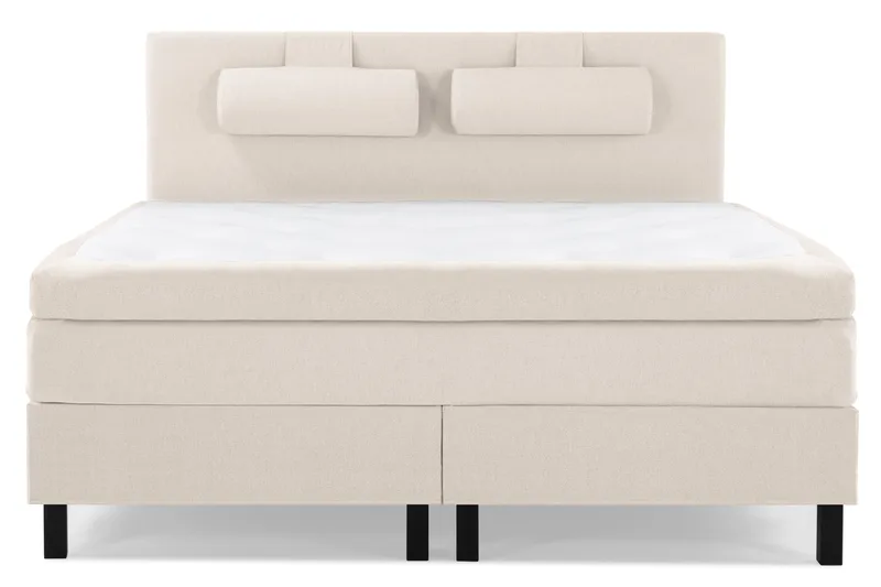 Lucky Komplett Sängpaket 160x200 Polyeter Slät Sänggavel - Nackkudde Stor Beige - Möbler - Sovrum - Sängar - Kontinentalsängar
