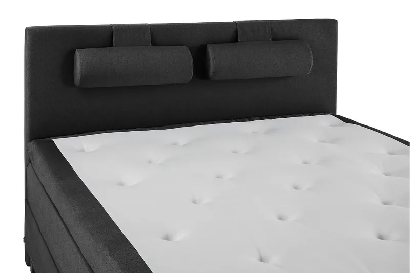 Lucky Komplett Sängpaket 160x200 Polyeter Slät - Nackkudde Stor Svart/Grå - Möbler - Sovrum - Sängar - Kontinentalsängar
