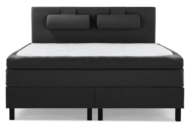 Lucky Komplett Sängpaket 160x200 Polyeter Slät - Nackkudde Stor Svart/Grå - Möbler - Sovrum - Sängar - Kontinentalsängar