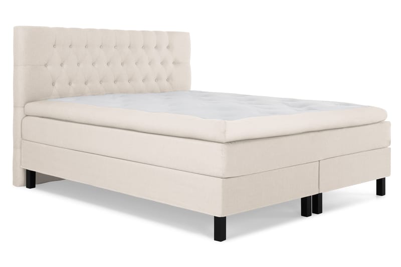 Lucky Komplett Sängpaket 160x200 Polyeter Diamant Sänggavel - Beige - Möbler - Sovrum - Sängar - Kontinentalsängar