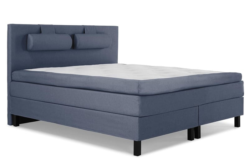 Lucky Komplett Sängpaket 160x200 Polyeter Slät - Nackkudde Stor Mörkblå - Möbler - Sovrum - Sängar - Kontinentalsängar