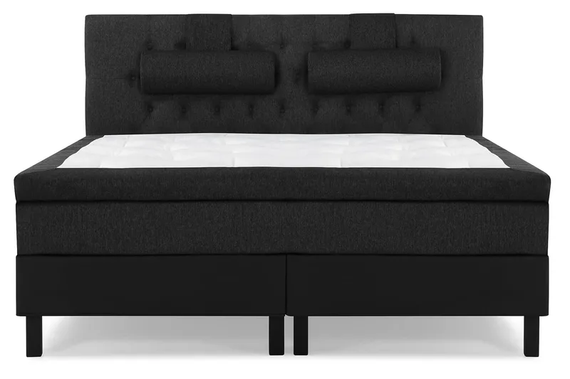 Lucky Komplett Sängpaket 180x200 Latex Diamant - Nackkudde Stor Svart/Grå/PU - Möbler - Sovrum - Sängar - Kontinentalsängar