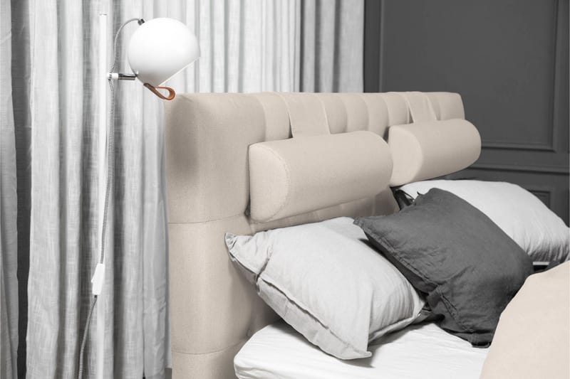 Lucky Komplett Sängpaket 180x200 Latex Diamant Sänggavel - Beige - Möbler - Sovrum - Sängar - Kontinentalsängar