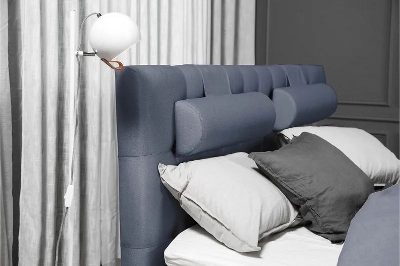 Lucky Komplett Sängpaket 180x200 Latex Diamant Sänggavel - Mörkblå - Möbler - Sovrum - Sängar - Kontinentalsängar