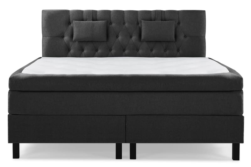 Lucky Komplett Sängpaket 180x200 Latex Diamant Sänggavel - Nackkudde Liten Svart/Grå - Möbler - Sovrum - Sängar - Kontinentalsängar