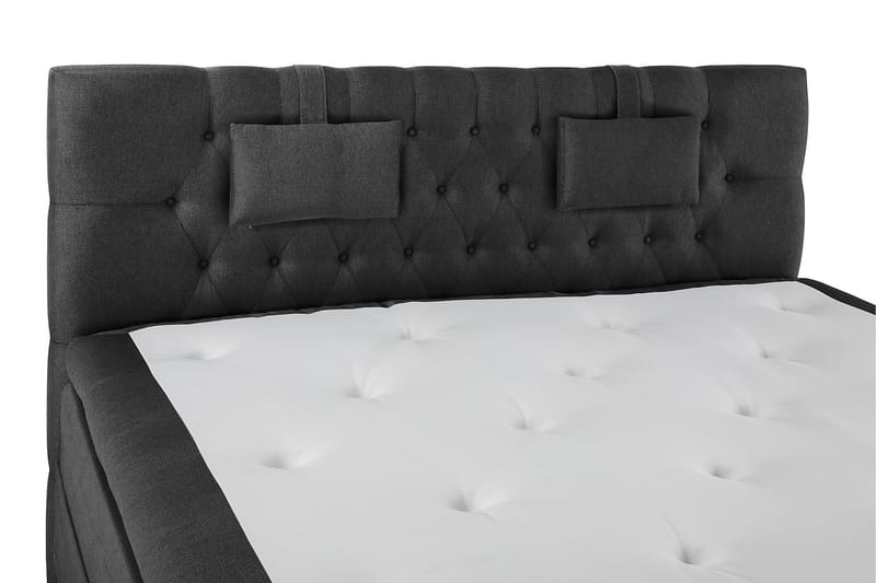 Lucky Komplett Sängpaket 180x200 Latex Diamant Sänggavel - Nackkudde Liten Svart/Grå - Möbler - Sovrum - Sängar - Kontinentalsängar