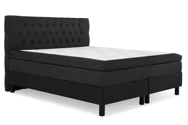 Lucky Komplett Sängpaket 180x200 Latex Diamant - Svart/Grå/PU - Möbler - Sovrum - Sängar - Kontinentalsängar