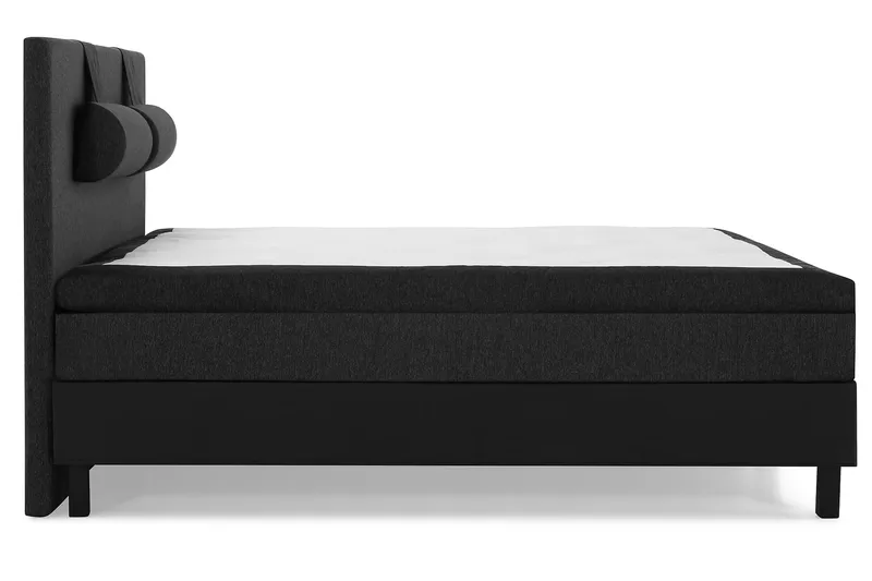 Lucky Komplett Sängpaket 180x200 Latex Slät - Nackkudde Stor Svart/Grå/PU - Möbler - Sovrum - Sängar - Kontinentalsängar