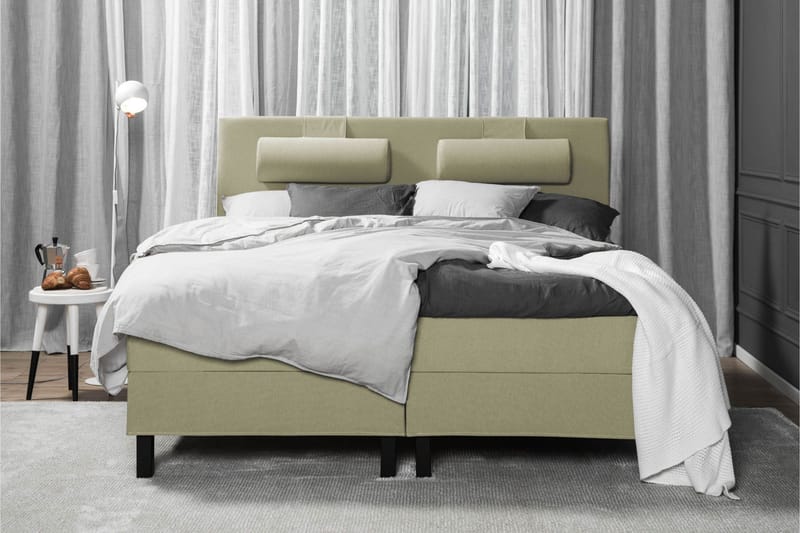 Lucky Komplett Sängpaket 180x200 Latex Slät Sänggavel - Nackkudde Liten Grön - Möbler - Sovrum - Sängar - Kontinentalsängar