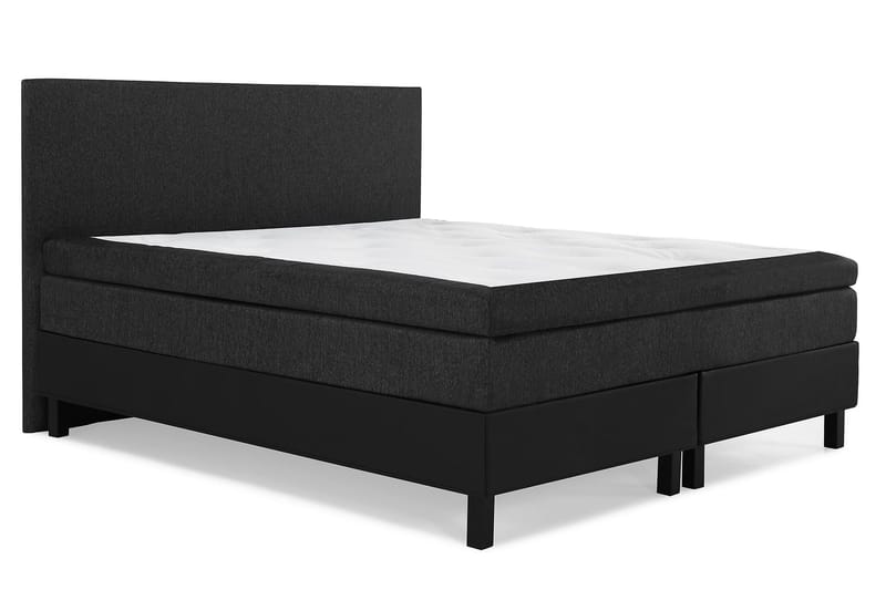 Lucky Komplett Sängpaket 180x200 Latex Slät - Svart/Grå/PU - Möbler - Sovrum - Sängar - Kontinentalsängar
