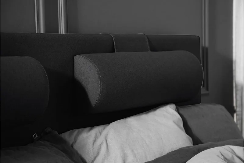 Lucky Komplett Sängpaket 180x200 Skum Slät - Nackkudde Liten Svart/Grå - Möbler - Sovrum - Sängar - Kontinentalsängar