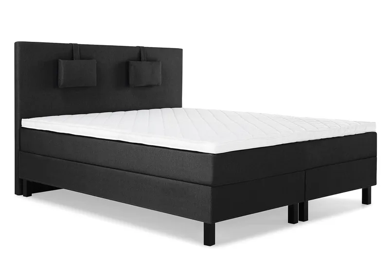 Lucky Komplett Sängpaket 180x200 Skum Slät - Nackkudde Liten Svart/Grå - Möbler - Sovrum - Sängar - Kontinentalsängar