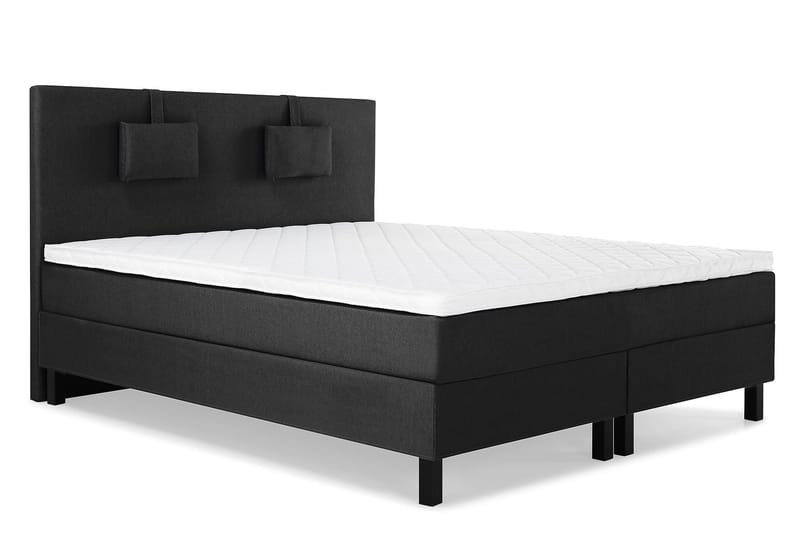 Lucky Komplett Sängpaket 180x200 Skum Slät - Nackkudde Liten Svart/Grå - Möbler - Sovrum - Sängar - Kontinentalsängar