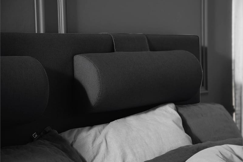 Lucky Komplett Sängpaket 180x200 Skum Slät Sänggavel - Nackkudde Stor Svart/Grå - Möbler - Sovrum - Sängar - Kontinentalsängar