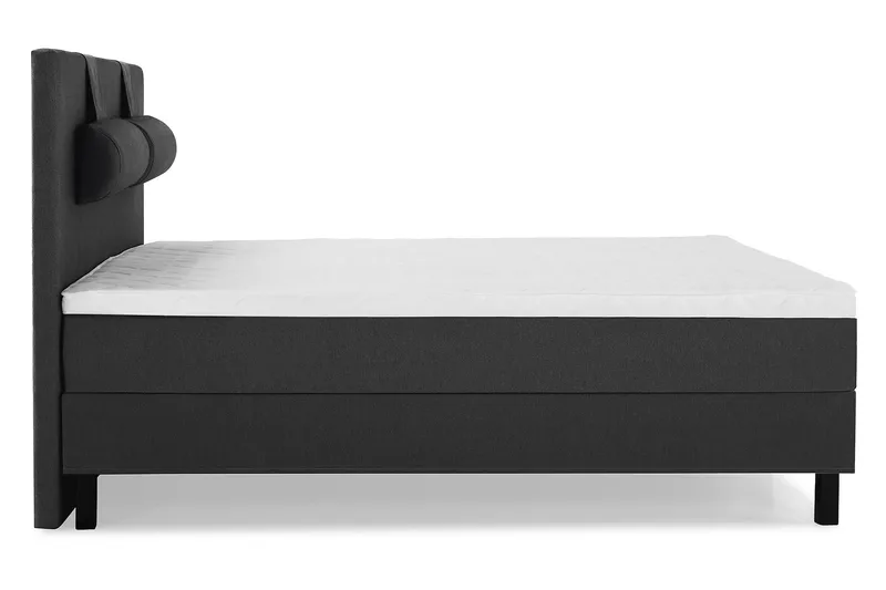 Lucky Komplett Sängpaket 180x200 Skum Slät Sänggavel - Nackkudde Stor Svart/Grå - Möbler - Sovrum - Sängar - Kontinentalsängar