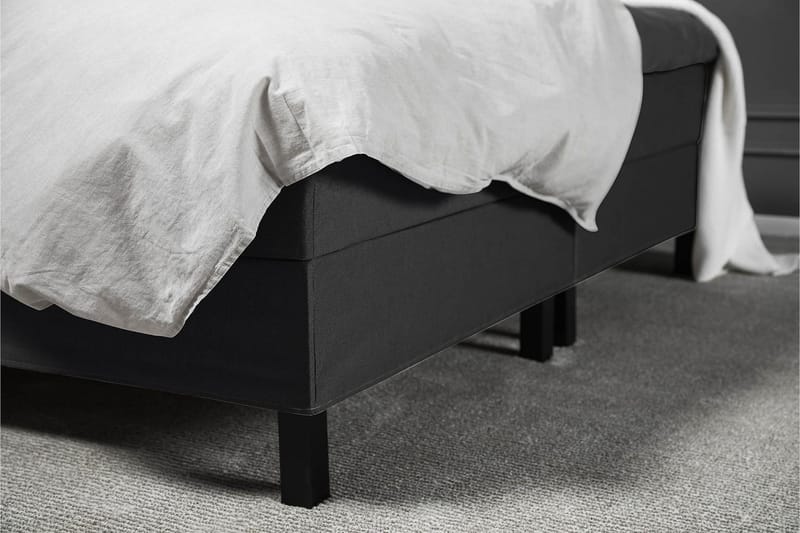 Lucky Komplett Sängpaket 180x200 Skum Slät Sänggavel - Nackkudde Stor Svart/Grå - Möbler - Sovrum - Sängar - Kontinentalsängar