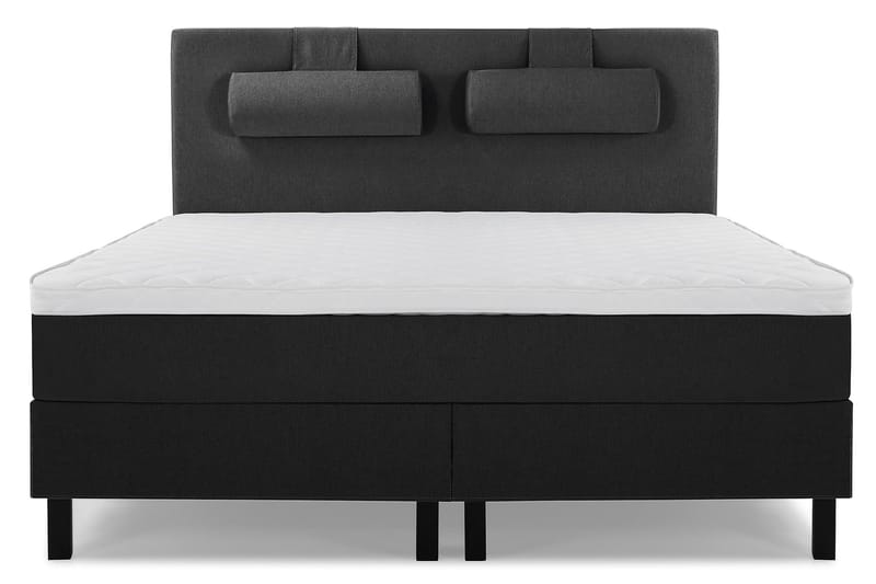 Lucky Komplett Sängpaket 180x200 Skum Slät Sänggavel - Nackkudde Stor Svart/Grå - Möbler - Sovrum - Sängar - Kontinentalsängar