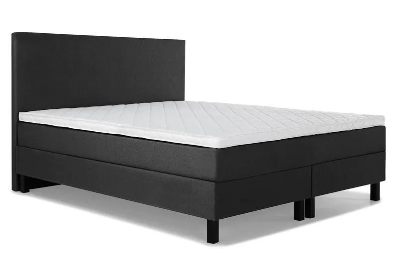 Lucky Komplett Sängpaket 180x200 Skum Slät - Svart/Grå - Möbler - Sovrum - Sängar - Kontinentalsängar