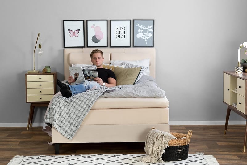 Lucky Kontinentalsäng 120x200 cm - Beige - Möbler - Sovrum - Sängar - Kontinentalsängar