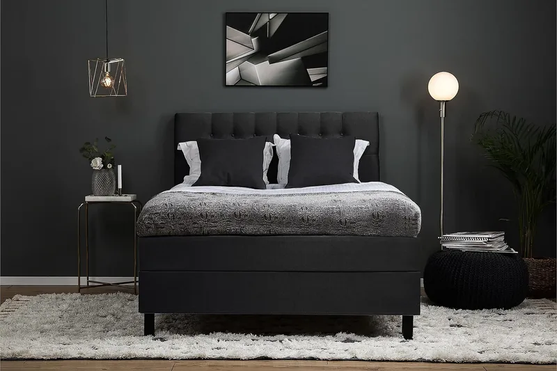 Lucky Kontinentalsäng 120x200 Memory - Svart/Grå - Möbler - Sovrum - Sängar - Kontinentalsängar