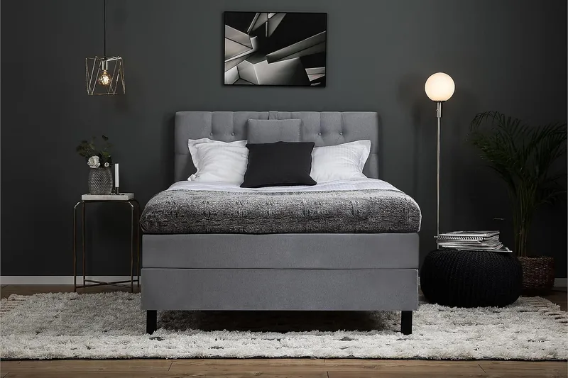 Lucky Kontinentalsäng 140x200 cm - Mellangrå - Möbler - Sovrum - Sängar - Kontinentalsängar