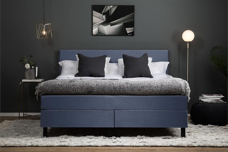 Lucky Kontinentalsäng 180 Polyeter Mörkblå - Möbler - Sovrum - Sängar - Kontinentalsängar