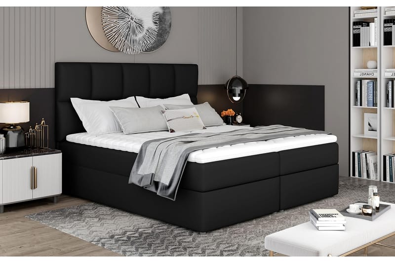 MEGALO Sängpaket 180x200 cm Läder/Svart - Möbler - Sovrum - Sängar - Komplett Sängpaket