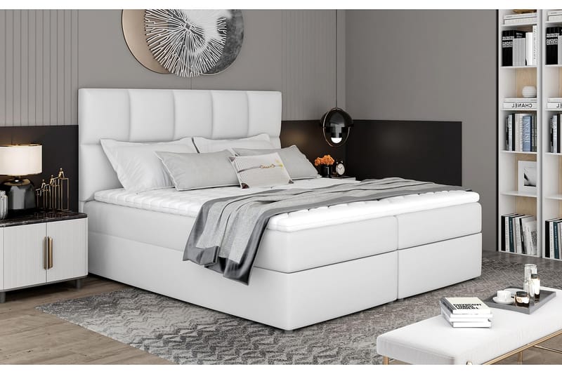 MEGALO Sängpaket 180x200 cm Läder/Vit - Möbler - Sovrum - Sängar - Komplett Sängpaket