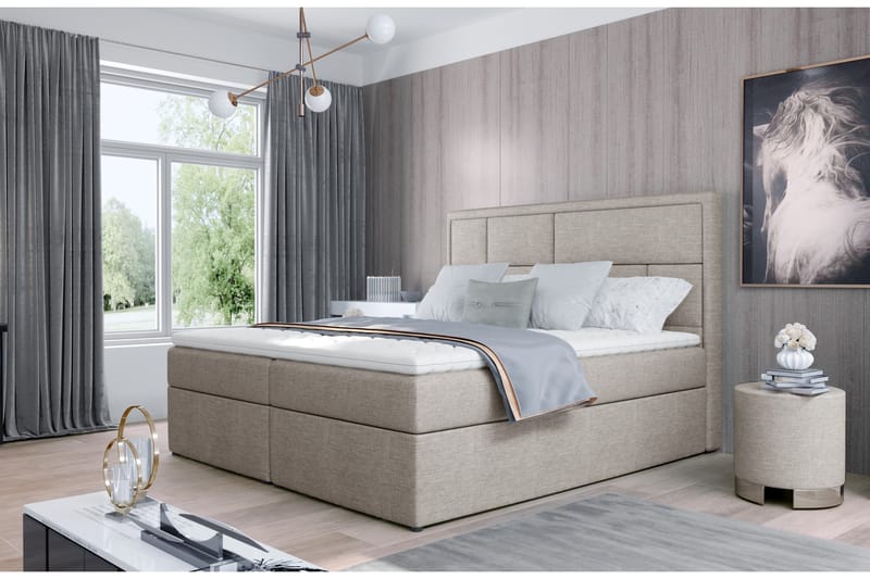 MEIGNE Sängpaket 140x200 cm Beige - Möbler - Sovrum - Sängar - Komplett Sängpaket