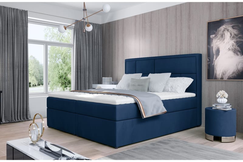 MEIGNE Sängpaket 140x200 cm Blå - Komplett Sängpaket
