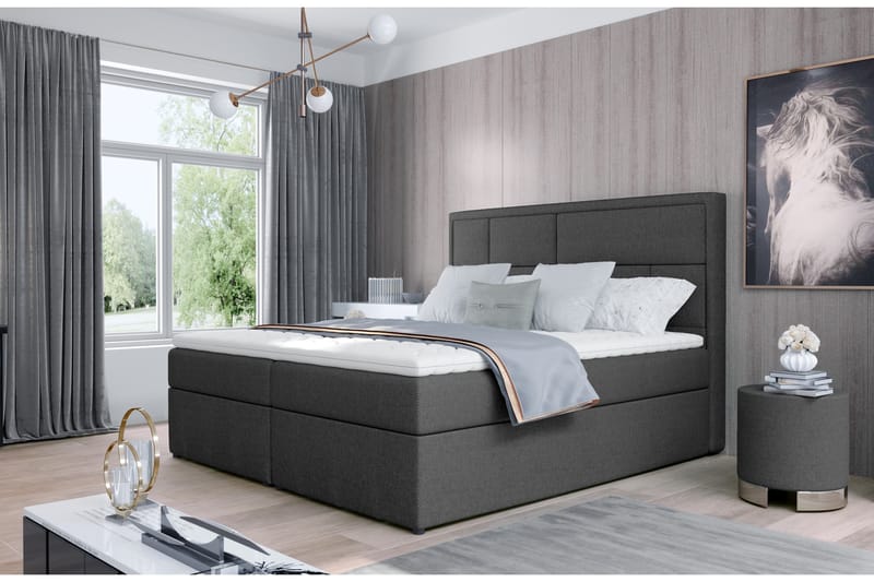 MEIGNE Sängpaket 140x200 cm Grå - Möbler - Sovrum - Sängar - Komplett Sängpaket