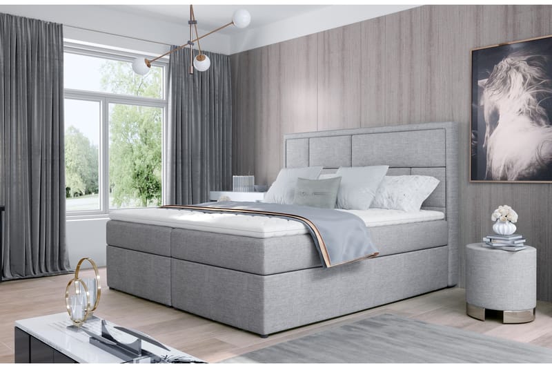 MEIGNE Sängpaket 140x200 cm Grå - Möbler - Sovrum - Sängar - Komplett Sängpaket