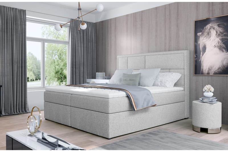 MEIGNE Sängpaket 140x200 cm Grå - Möbler - Sovrum - Sängar - Komplett Sängpaket